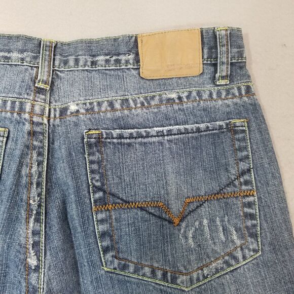 Carbon jeans men's 32x34 regular boot cut retro blue button fly denim pants - Picture 12 of 14